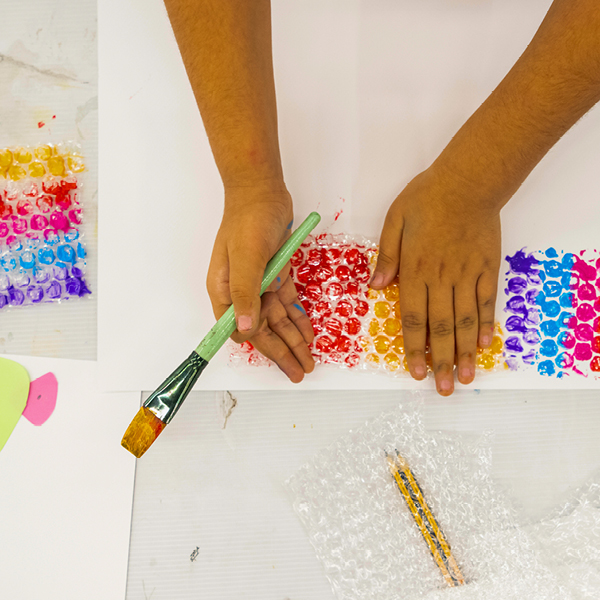 Make Stamp Art with Bubble Wrap 