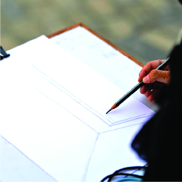رسم تكوين طبيعة صامتة بالظل والضوء  
