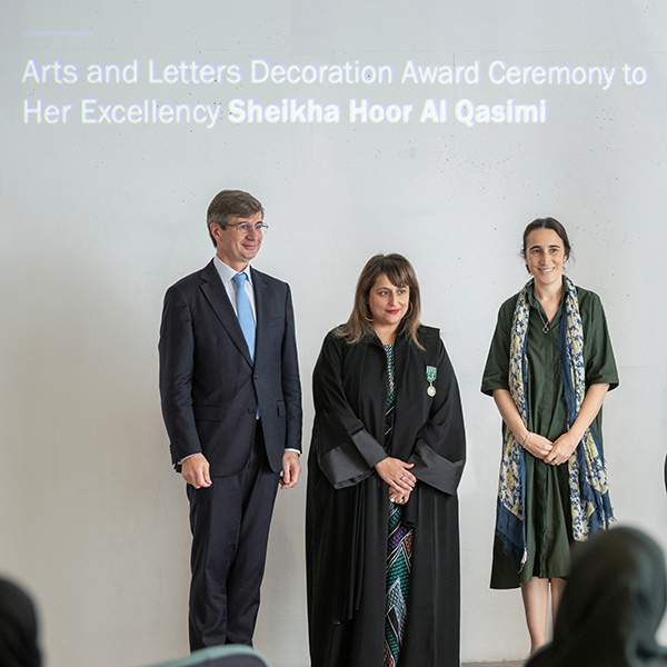 Hoor Al Qasimi recognised as Officer of the Order of Arts and Letters by the Embassy of France in the UAE 