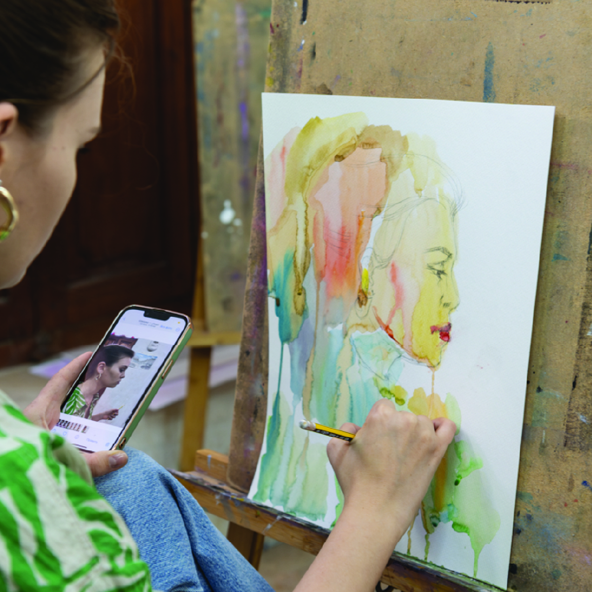 دورة رسم بورتريه بألوان مائية